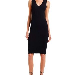 Express ribbed black sleeveless midi dress size S